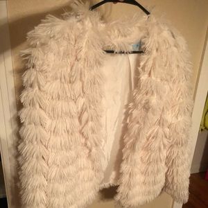 White fur jacket